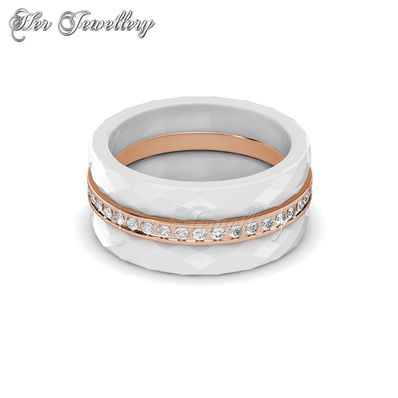 Swarovski Crystals Tri Ceramic Ring - Her Jewellery
