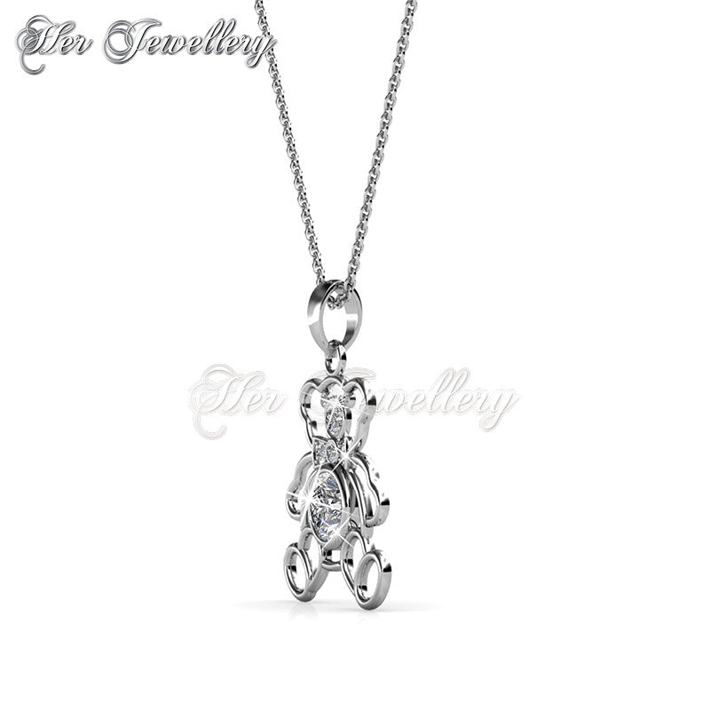 Swarovski Crystals Teddy Bear Pendant - Her Jewellery