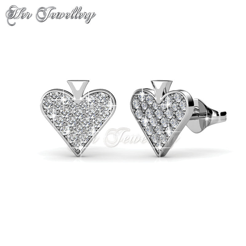 Swarovski Crystals Queen of Hearts Earrings Set - Her Jewellery