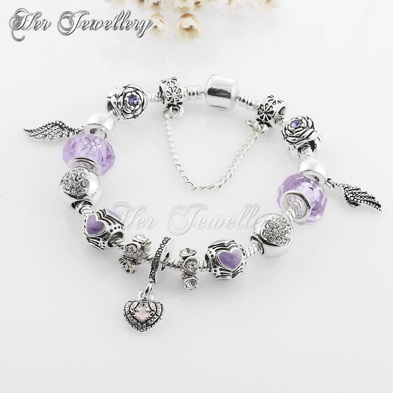 Swarovski Crystals Angel Charm Bracelet - Her Jewellery