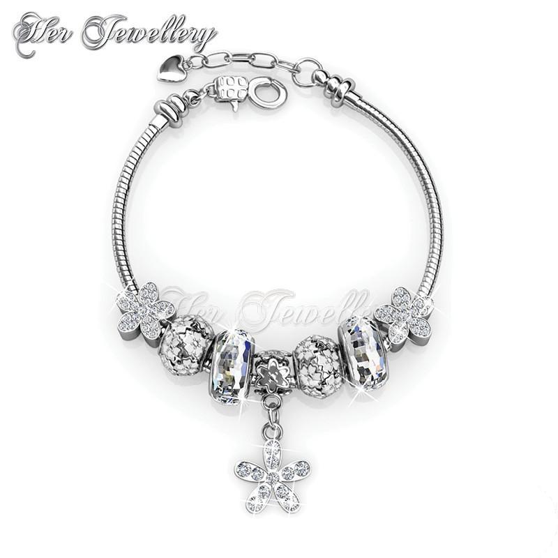 Swarovski Crystals Enchanted Flower Charm Bracelet - Her Jewellery