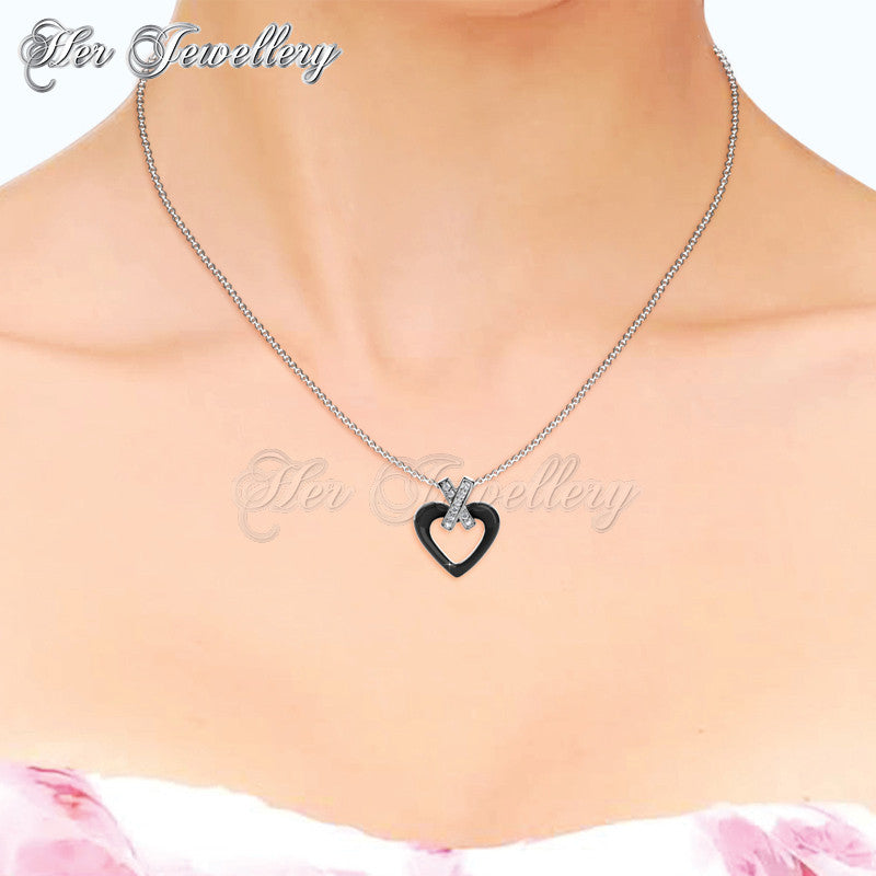 Swarovski Crystals Heart Ceramic Pendant - Her Jewellery