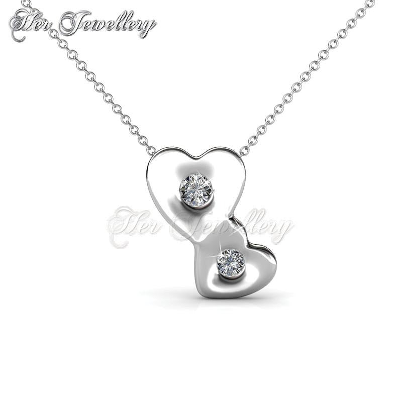 Swarovski Crystals Double Love Pendant - Her Jewellery