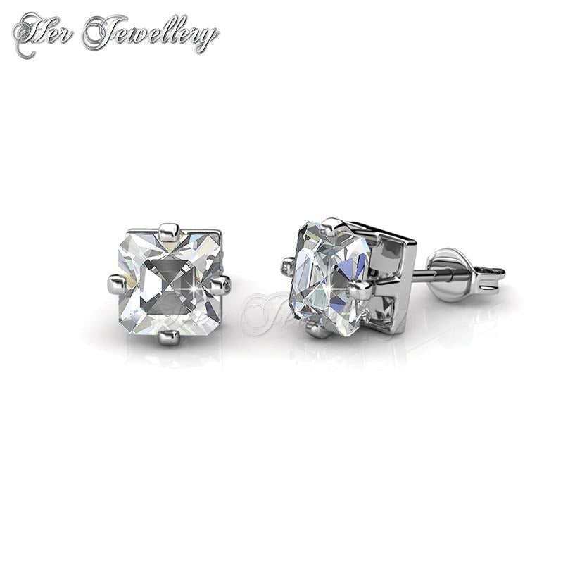 Swarovski Crystals Square Stud Earrings - Her Jewellery