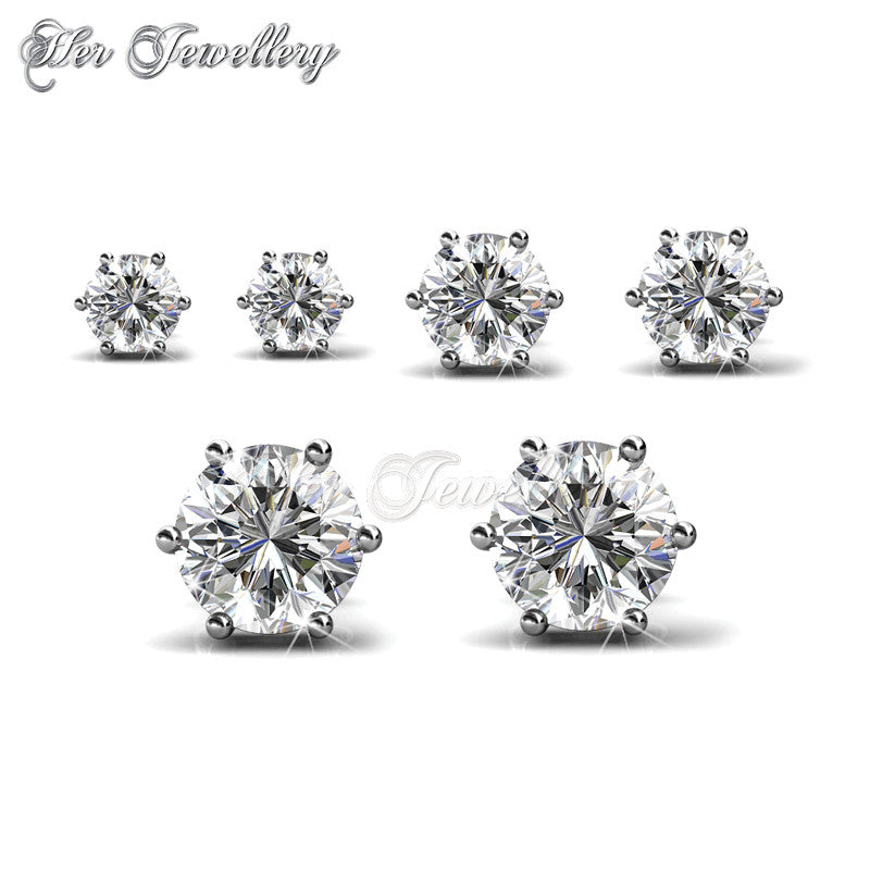 Swarovski Crystals Trinity Earrings Set - Her Jewellery