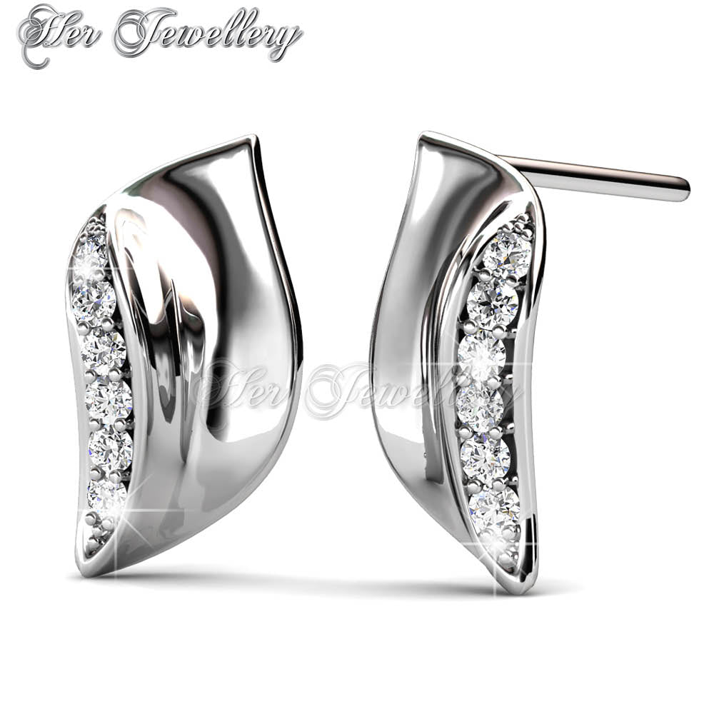 Swarovski Crystals Leaf Earrings - Her Jewellery