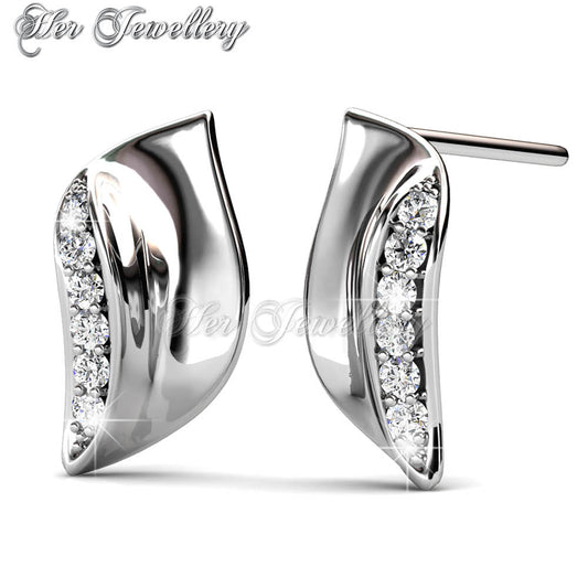 Swarovski Crystals Leaf Earrings - Her Jewellery