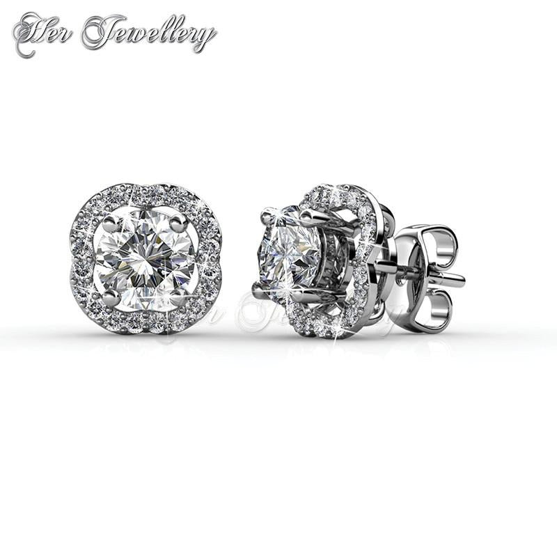 Swarovski Crystals Royal Clover Stud Earrings - Her Jewellery