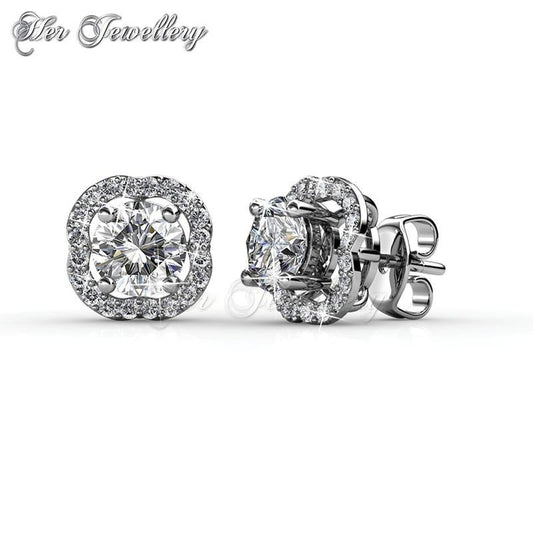 Swarovski Crystals Royal Clover Stud Earrings - Her Jewellery