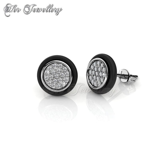 Swarovski Crystals Round Ceramic Earrings - Her Jewellery