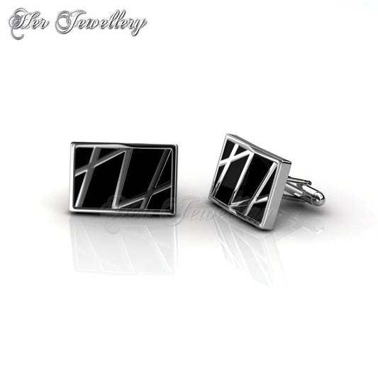 Swarovski Crystals Mr Oil Paint 3 Cufflinks  (Rectangle) - Her Jewellery