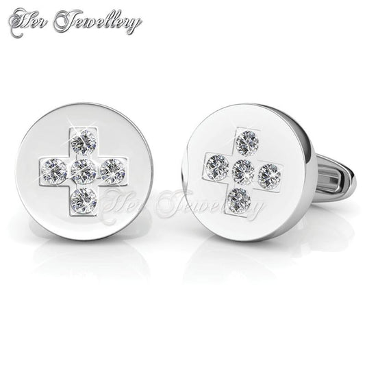 Swarovski Crystals Chris Cufflinks - Her Jewellery