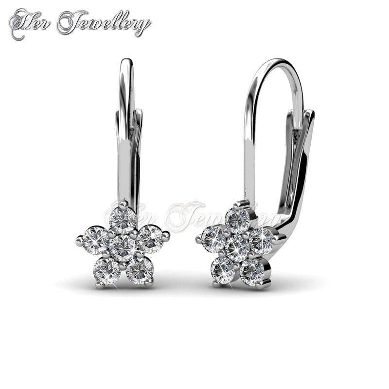 Swarovski Crystals Flower Clip Earrings - Her Jewellery