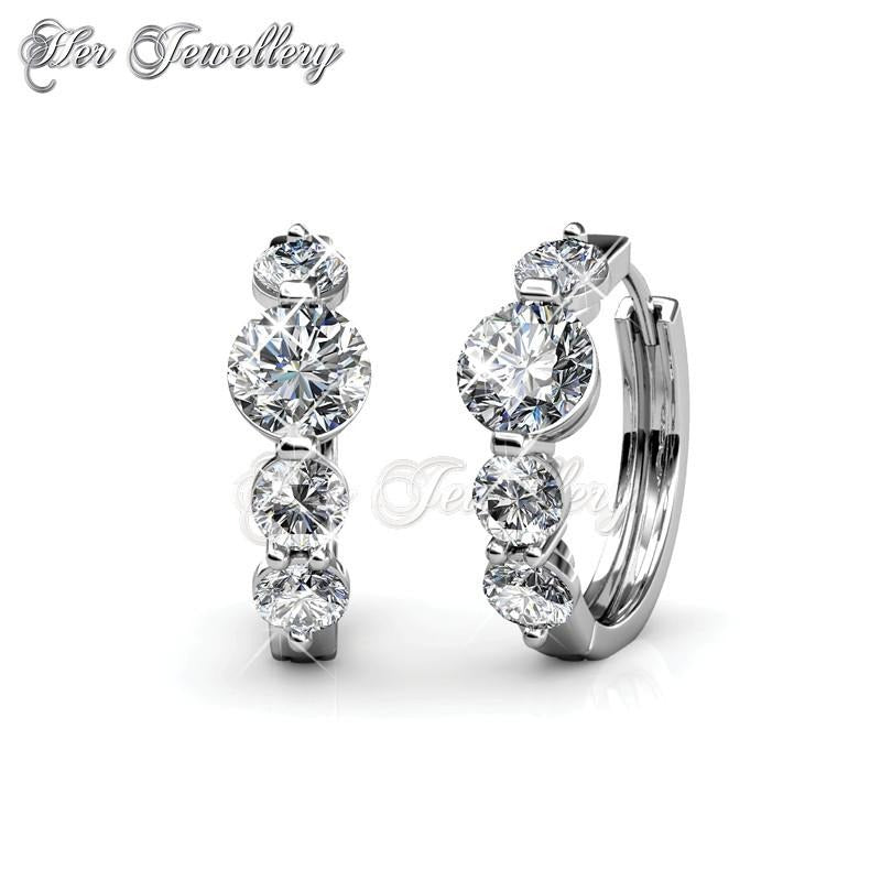 Swarovski Crystals Princess Ring Earrings - Her Jewellery