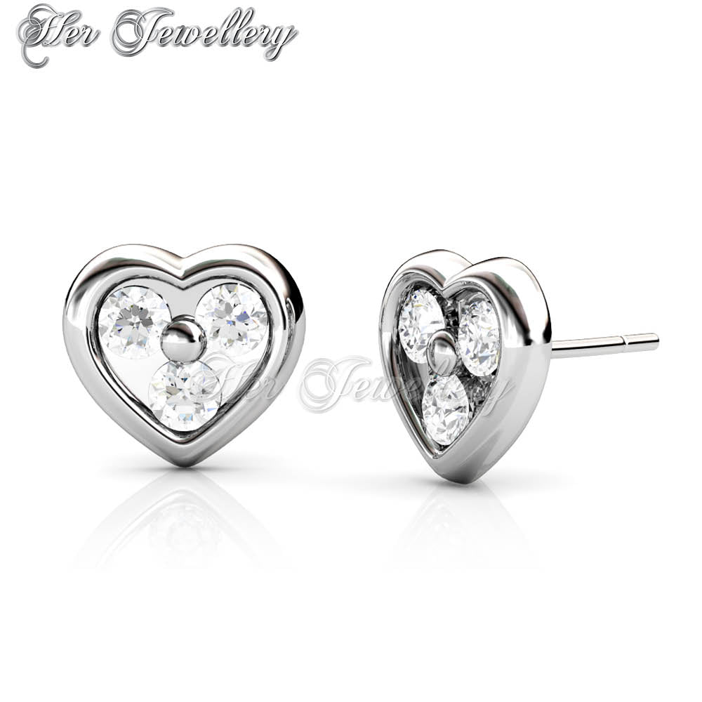 Swarovski Crystals Heart Earrings - Her Jewellery