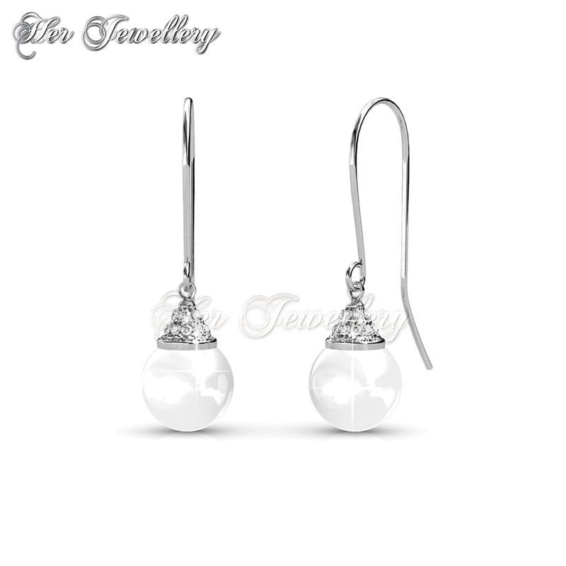Swarovski Crystals Happy Pearl Hook Earrings - Her Jewellery